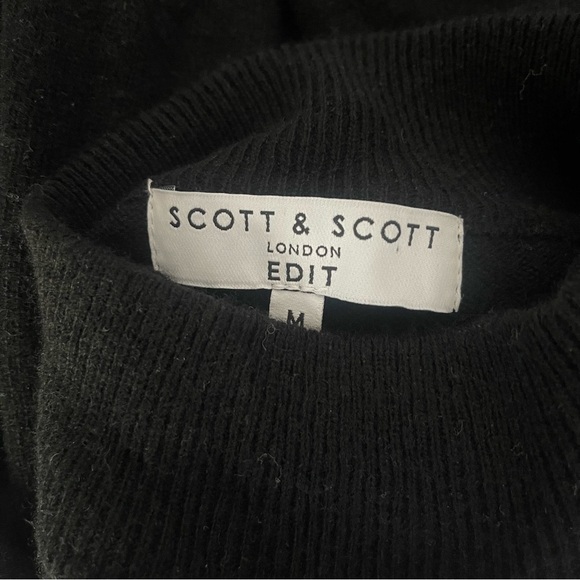 Scott & Scott London Edit Black Wool/Cashmere Turtleneck - Picture 6 of 6